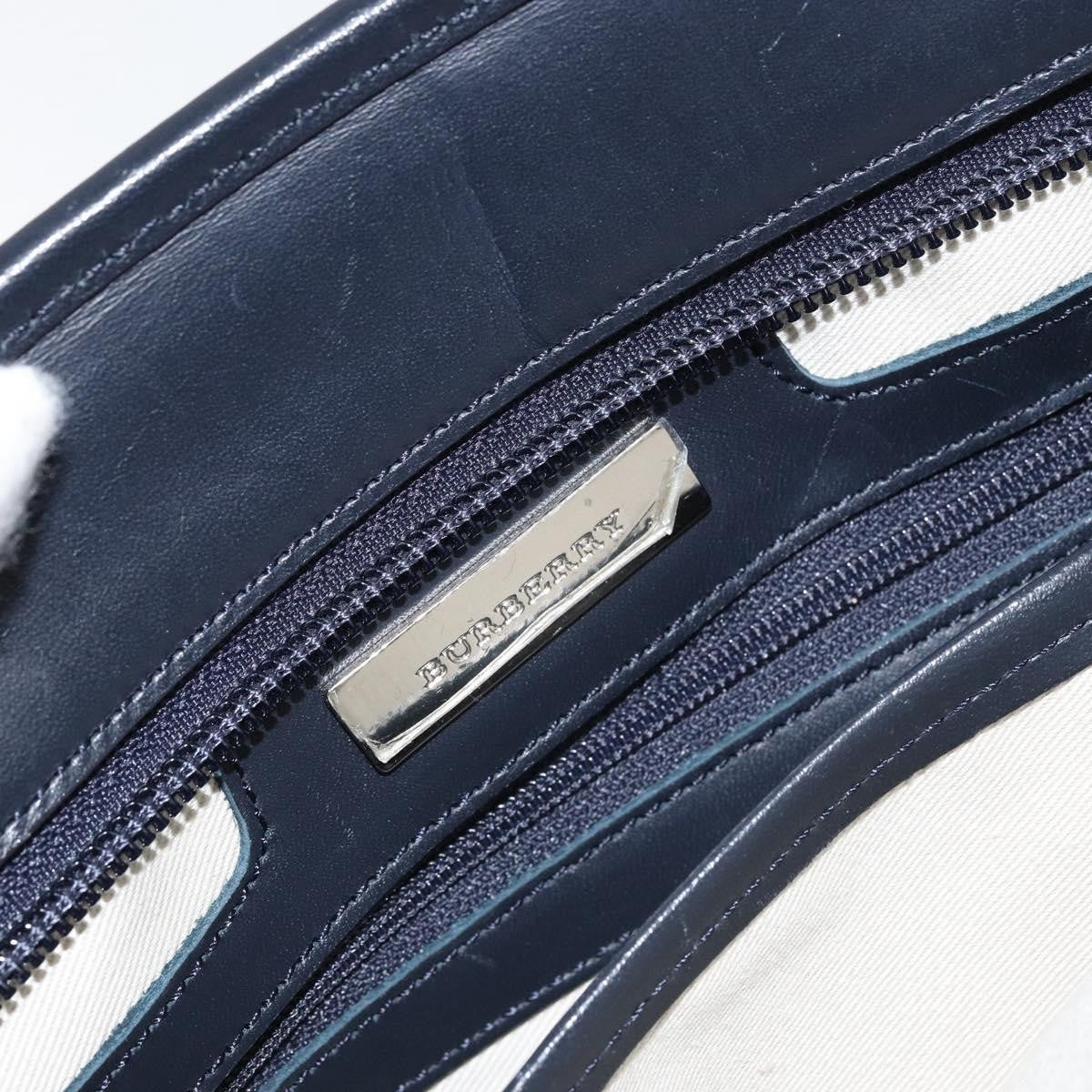 Burberry Blue Label Tote Bag Canvas White Canvas Tote Bag Bag (Pre-Owned)