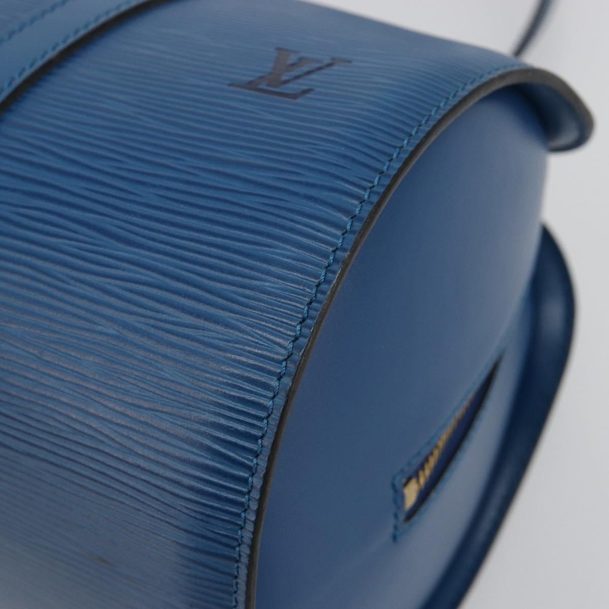 Louis Vuitton Soufflot Handbag Epi Leather Blue Leather Handbag (Pre-Owned)