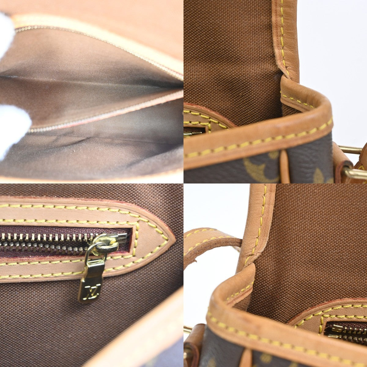 Louis Vuitton Sologne Handbag Monogram Canvas Brown Leather Shoulder Bag Bag (Pre-Owned)