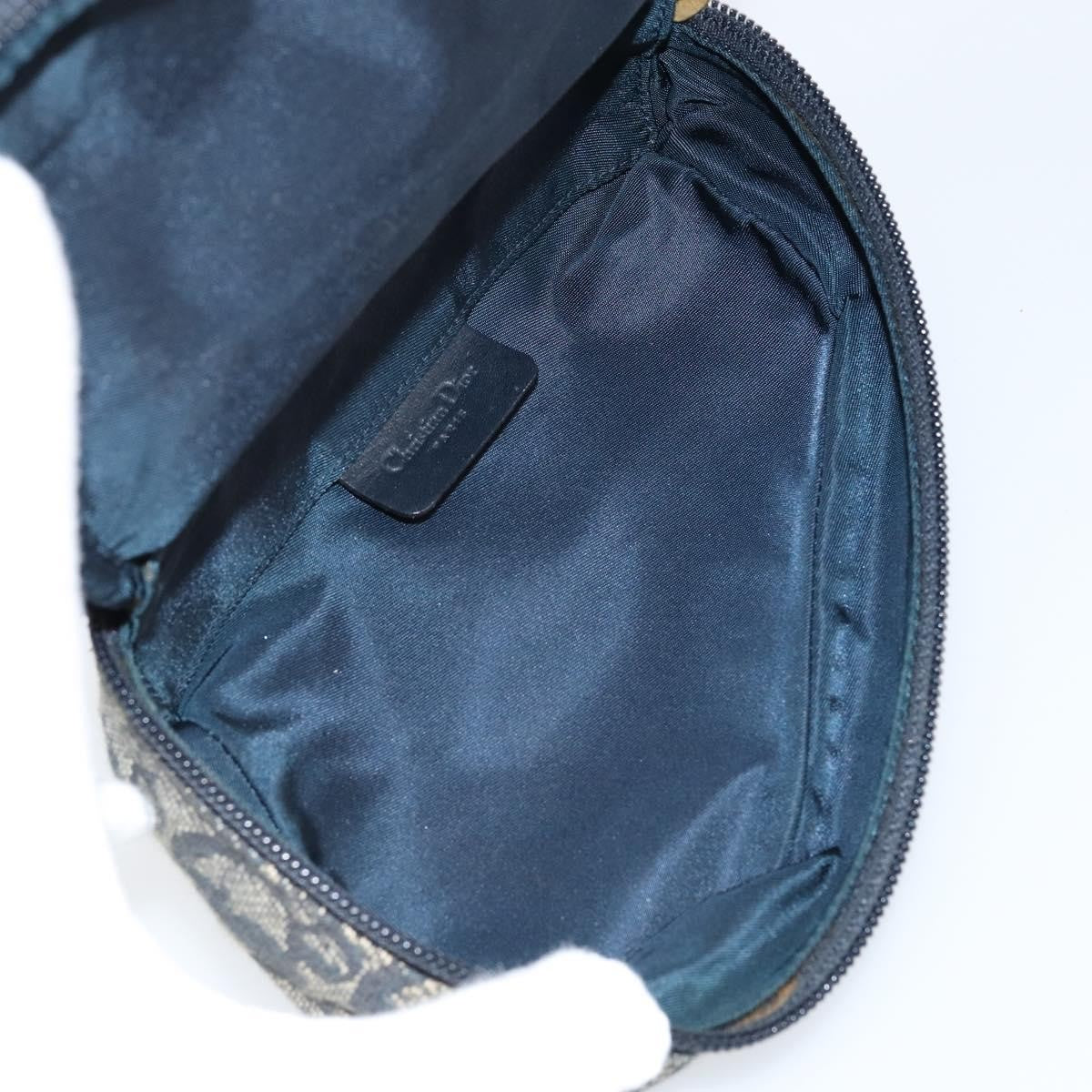 Christian Dior Vintage Saddle Coin Purse Diorissimo Canvas Blue Canvas Clutche & Pouche Bag (Pre-Owned)