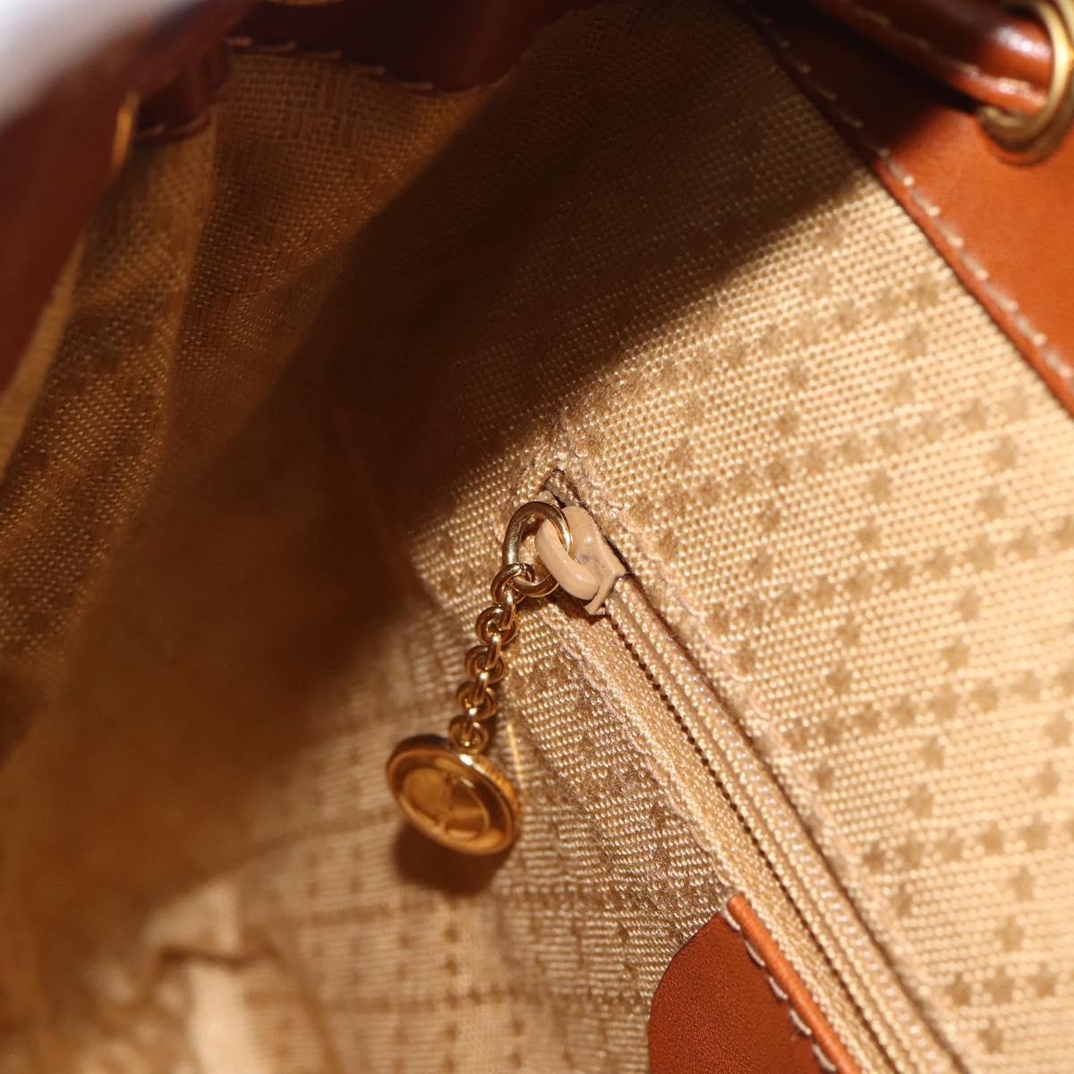 Gucci Vintage Bamboo Backpack Leather Brown Leather Backpack Bag (Pre-Owned)
