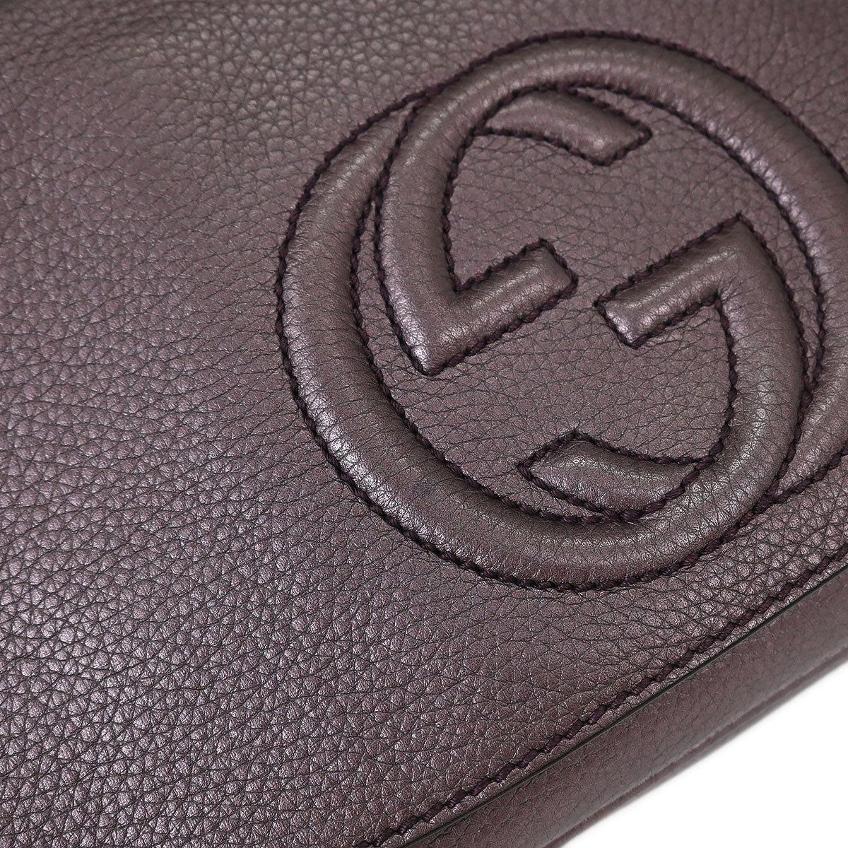 Gucci Soho Chain Crossbody Bag Leather Purple Leather Shoulder Bag Bag (Pre-Owned)