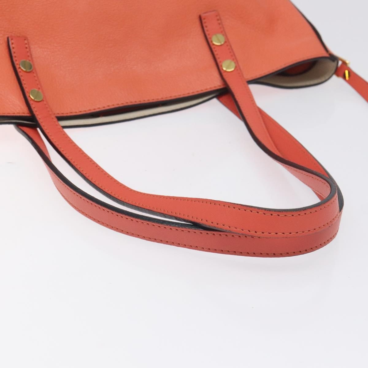 Chloe Dilan Tote Leather Orange Leather Bag (Pre-Owned)