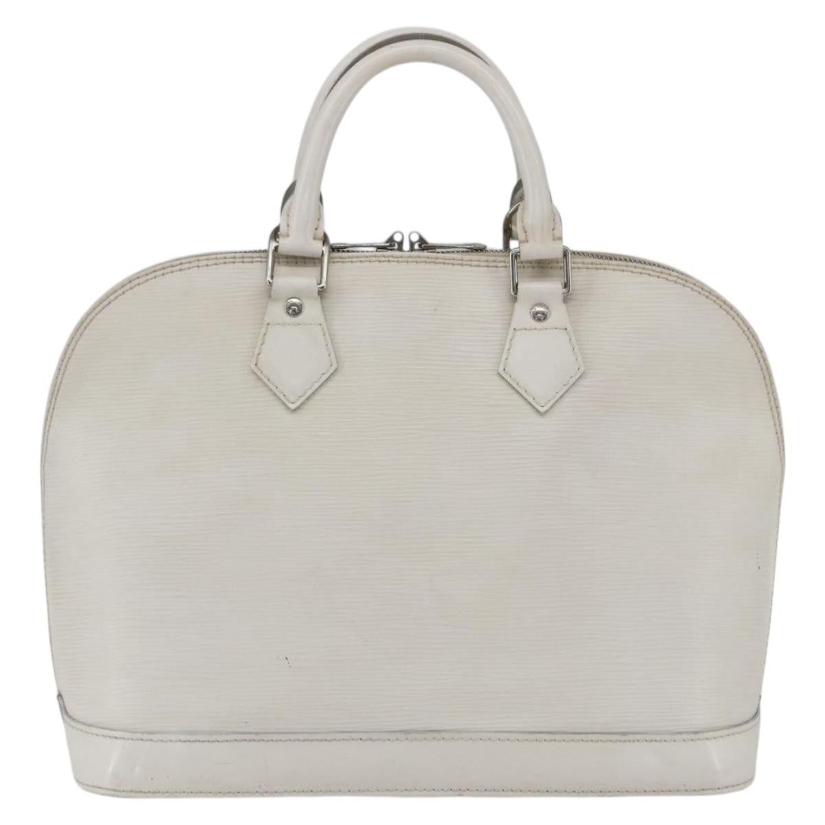 Louis Vuitton Alma Handbag Epi Leather White Leather Handbag (Pre-Owned)