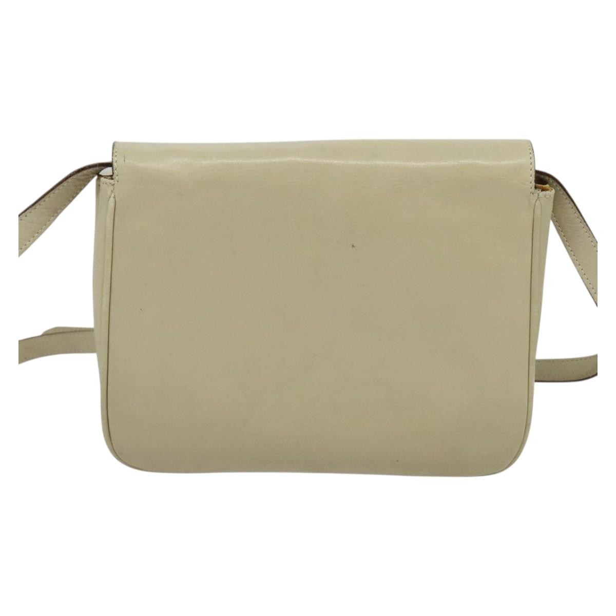 Celine Shoulder Bag Leather Beige Leather Shoulder Bag Bag (Pre-Owned)