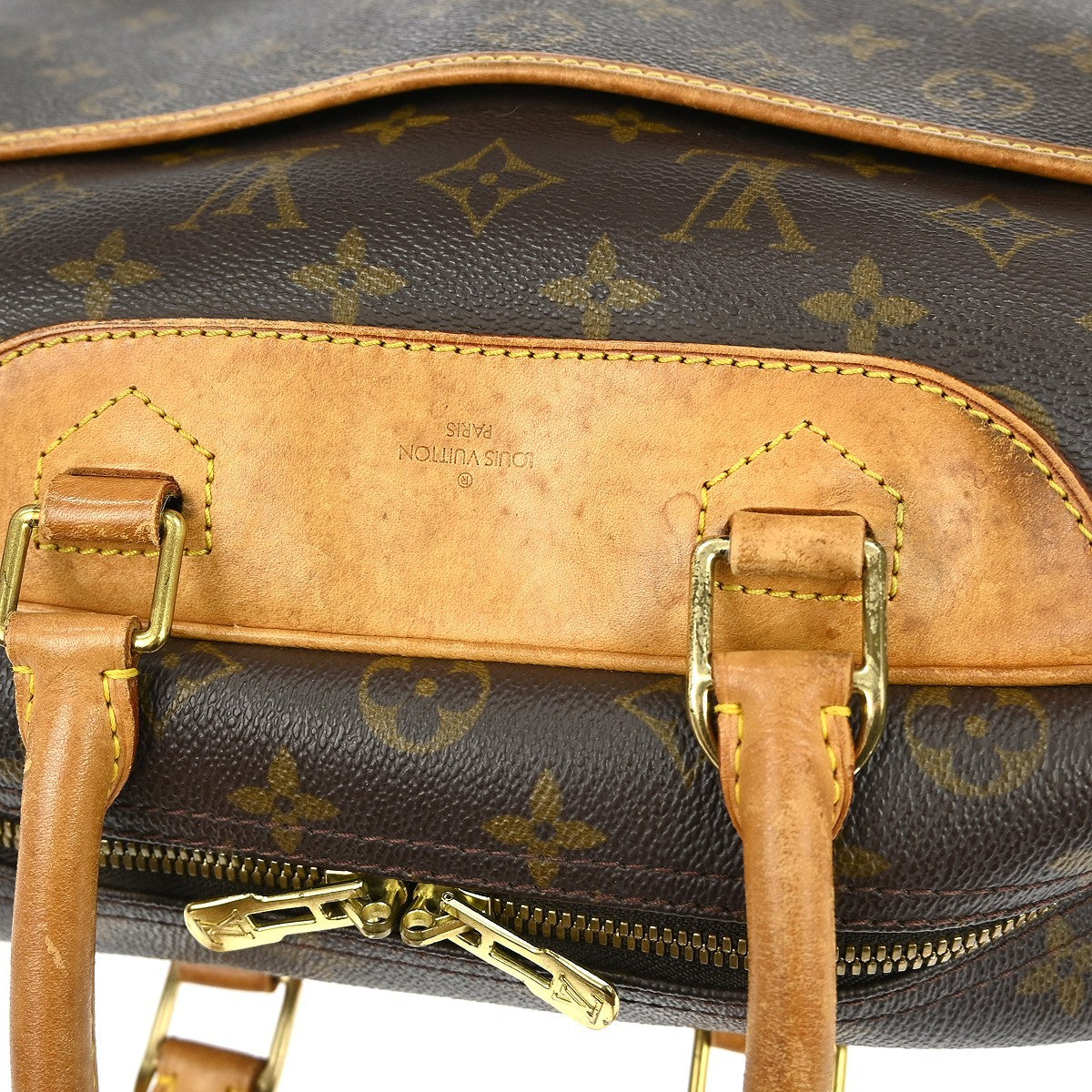 Louis Vuitton Deauville Handbag Monogram Canvas Brown Canvas Handbag (Pre-Owned)