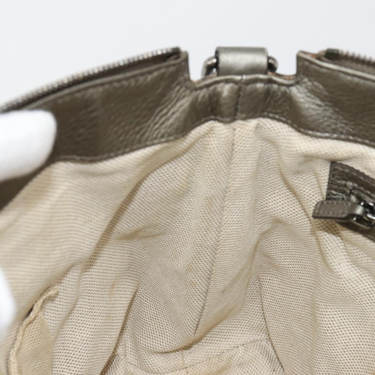Gucci Soho Convertible Top Handle Bag Leather Silver Leather Handbag (Pre-Owned)
