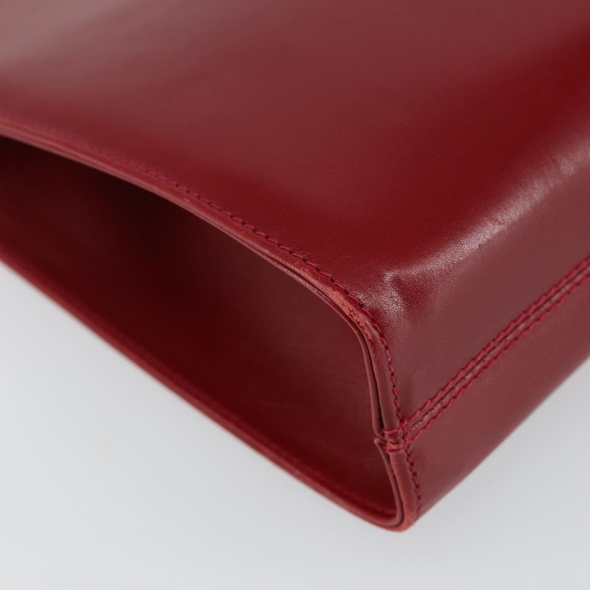 Salvatore Ferragamo Vintage Gancini Chain Shoulder Bag Leather Red Leather Bag (Pre-Owned)