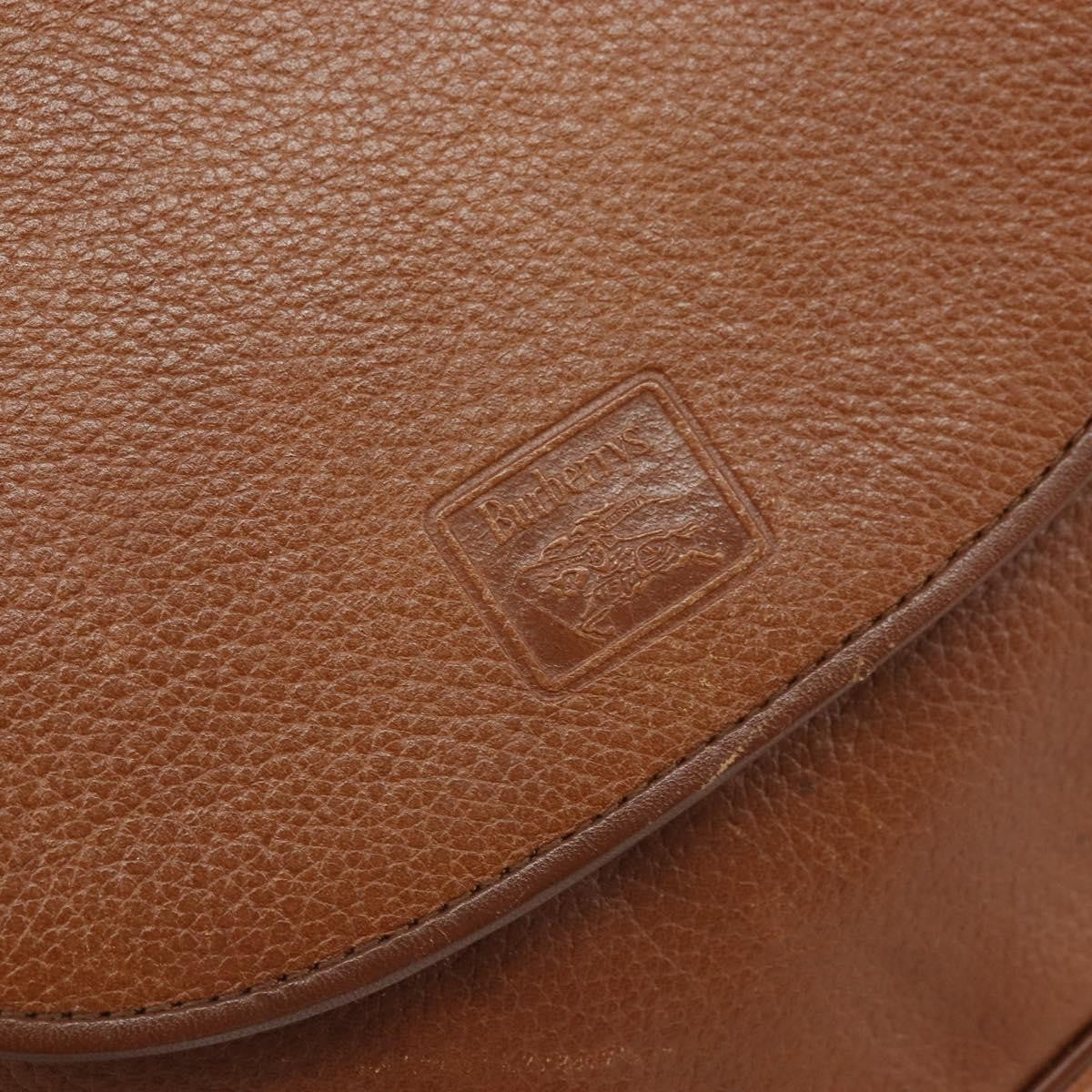 Burberry Vintage Shoulder Bag Leather Brown Leather Shoulder Bag Bag (Pre-Owned)