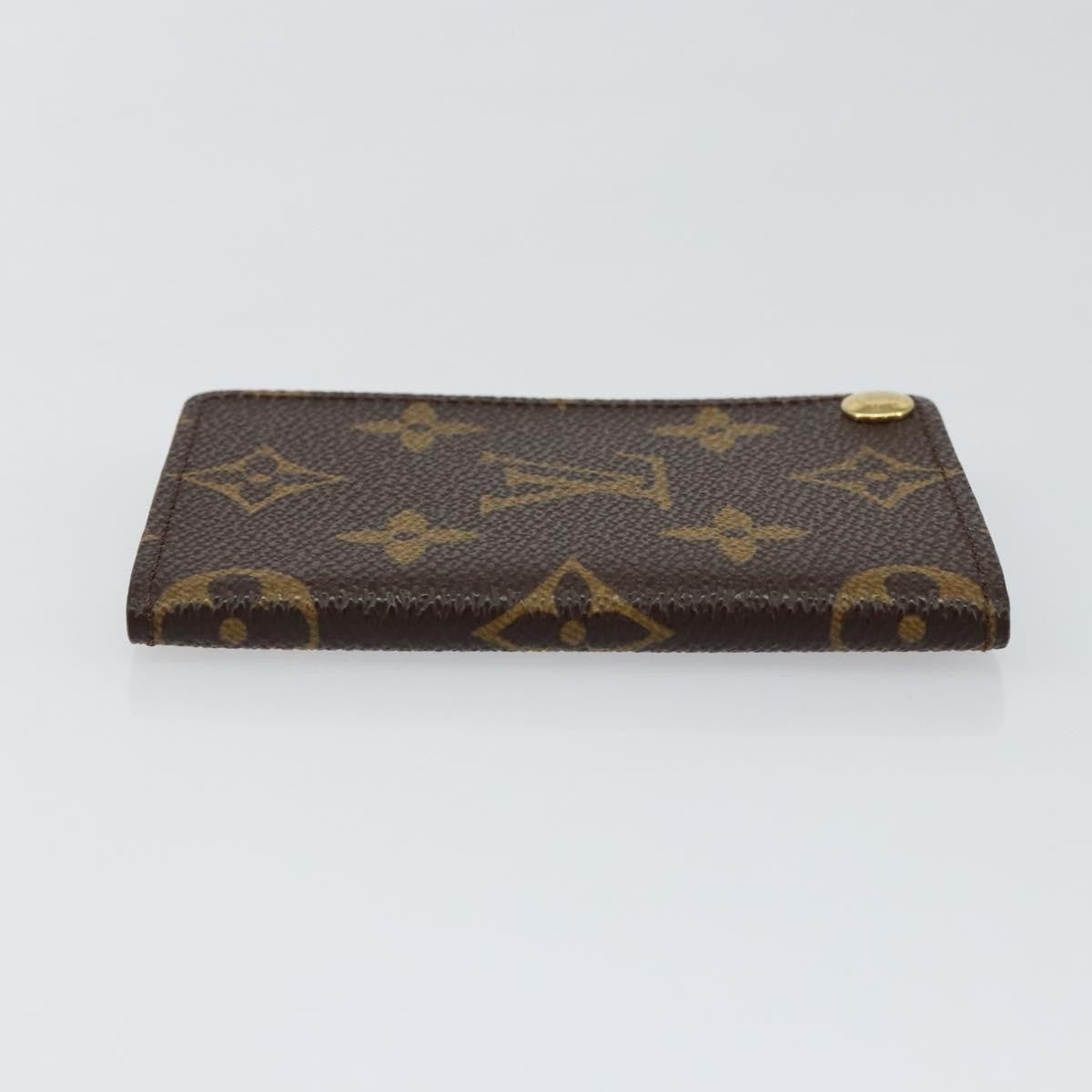 Louis Vuitton Porte Cartes Pression Card Case Monogram Canvas Brown Canvas Card Holders Accessory (Pre-Owned)