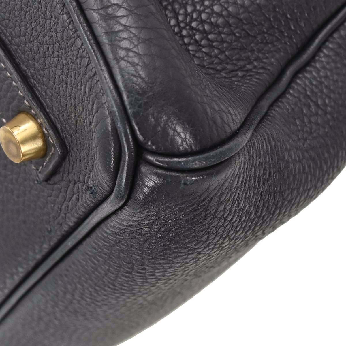 Hermes Birkin Handbag Blue Togo With Gold Hardware Blue Leather Handbag (Pre-Owned)