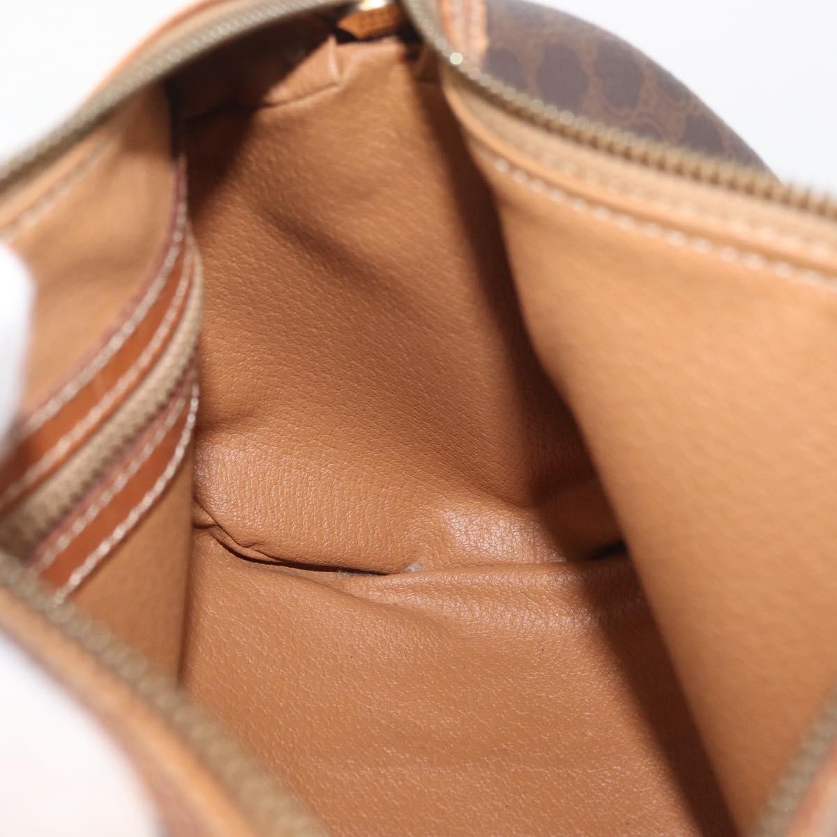 Celine Vintage Macadam Shoulder Bag Canvas And Leather Brown Canvas Shoulder Bag Bag (Pre-Owned)