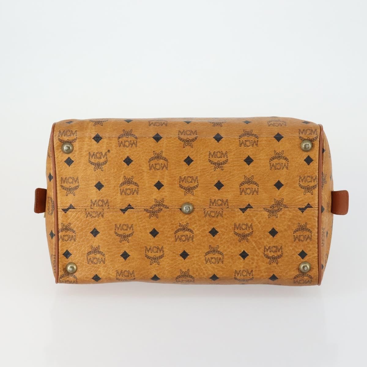 MCM Visetos Logogramme Handbag Canvas And Leather Brown Canvas Handbag (Pre-Owned)