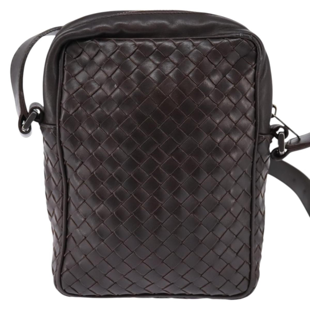 Bottega Veneta Front Pocket Messenger Bag Intrecciato Nappa Brown Leather Bag (Pre-Owned)