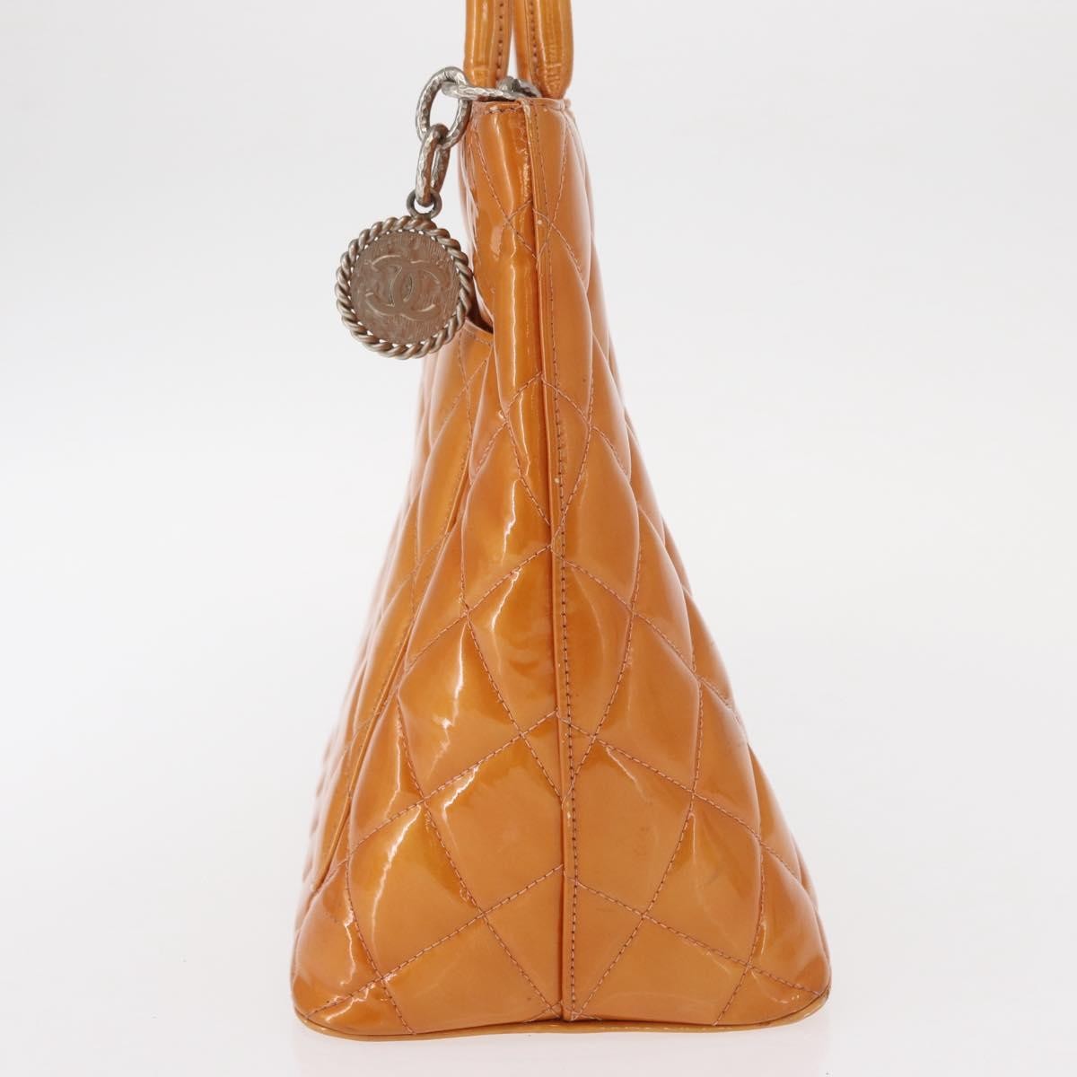 Chanel Medallion Tote Quilted Patent Beige Patent_Leather Tote Bag Bag (Pre-Owned)