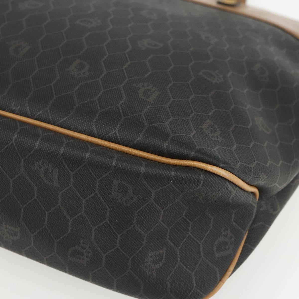 Christian Dior Vintage Honeycomb Tote Bag Canvas Black Canvas Tote Bag Bag (Pre-Owned)