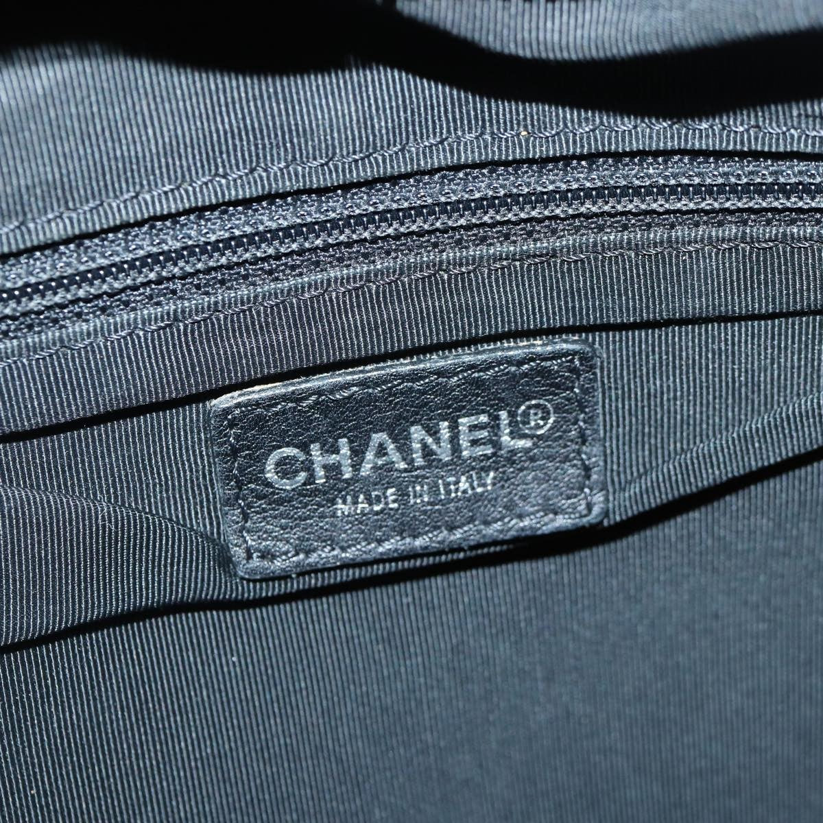 Chanel Vintage Cc Zip Around Bowler Bag Quilted Caviar Black Leather Handbag (Pre-Owned)
