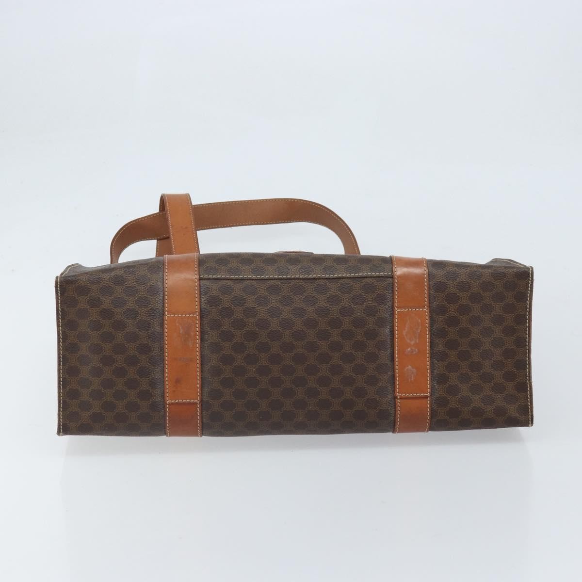 Celine Vintage Macadam Handbag Canvas And Leather Brown Canvas Tote Bag Bag (Pre-Owned)