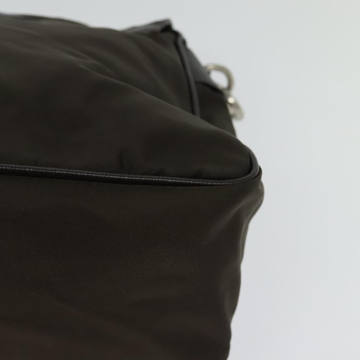 Prada Vintage Flap Shoulder Bag Nylon Khaki Nylon Shoulder Bag Bag (Pre-Owned)