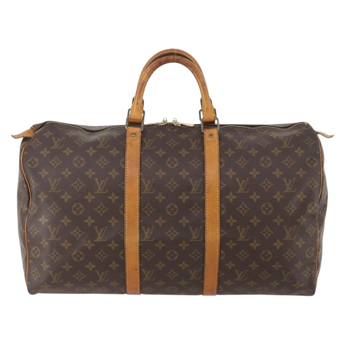 Louis Vuitton Keepall Bag Monogram Canvas Brown Canvas Travel Bag Bag (Pre-Owned)