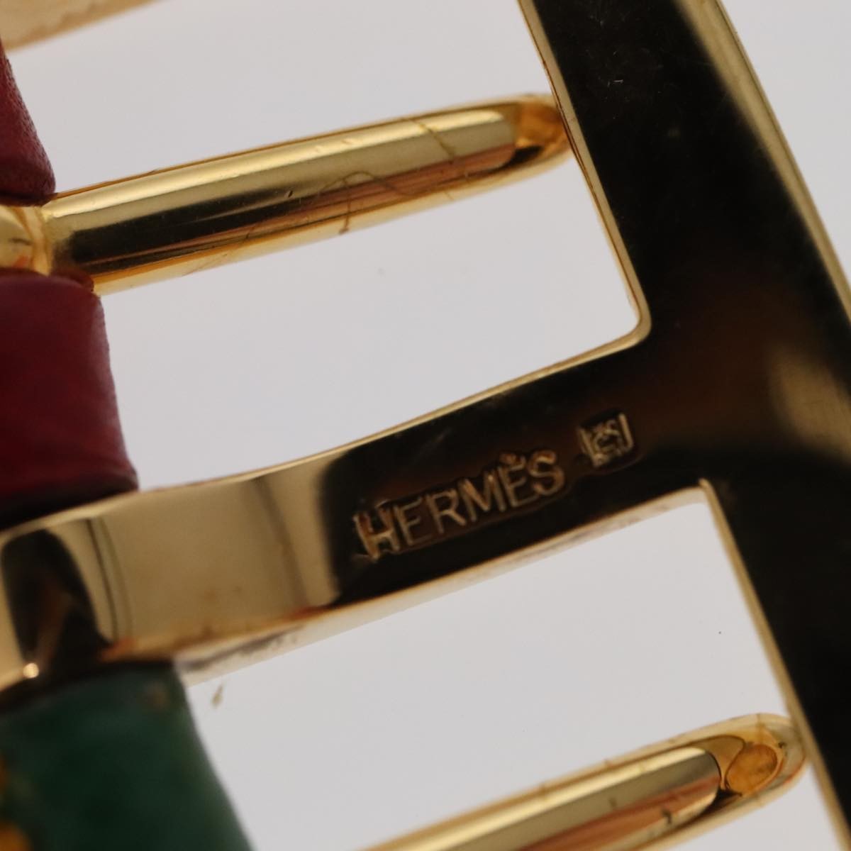 Hermes Double Hole Buckle Belt Metal And Leather Multicolour Leather Belts Accessory (Pre-Owned)