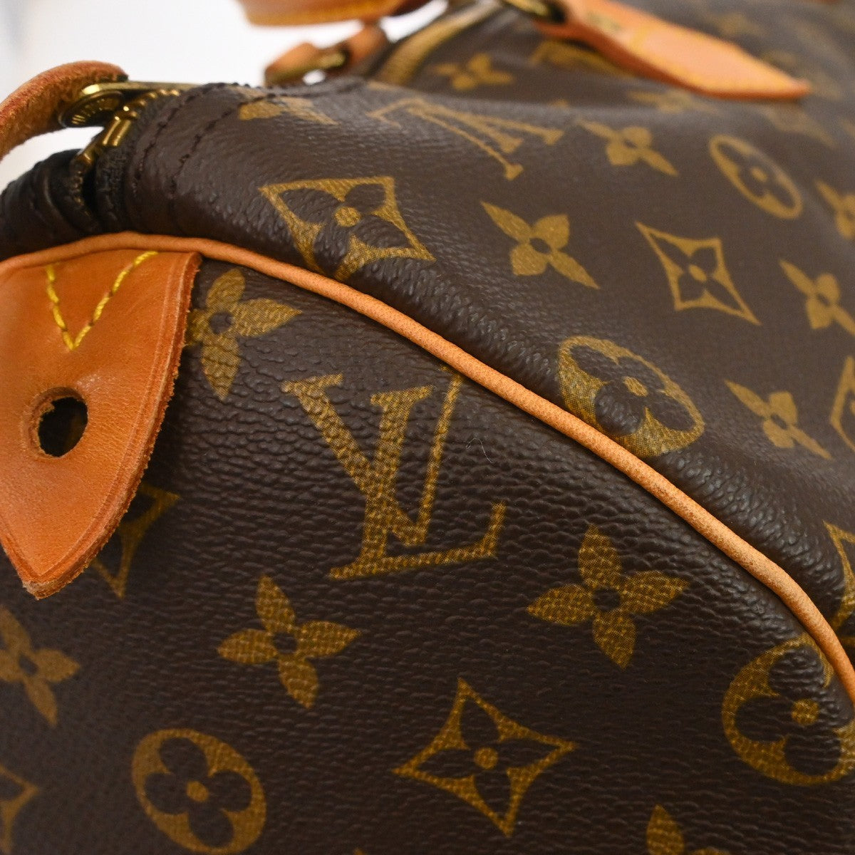 Louis Vuitton Speedy Handbag Monogram Canvas Brown Canvas Handbag (Pre-Owned)