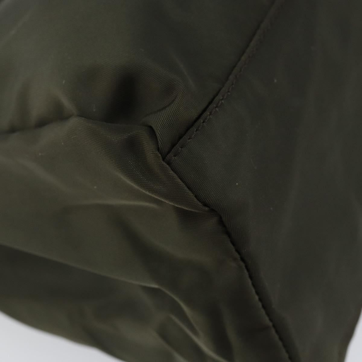 Prada Vintage Zip Tote Tessuto Khaki Nylon Tote Bag Bag (Pre-Owned)