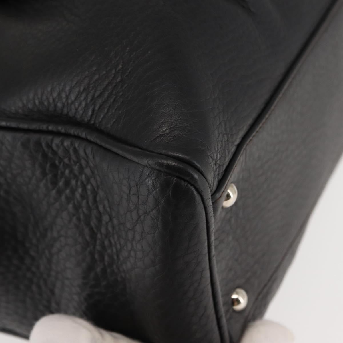 Salvatore Ferragamo Gancini Buckle Shoulder Bag Leather Black Leather Shoulder Bag Bag (Pre-Owned)