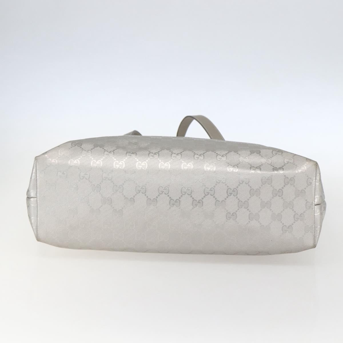 Gucci Plus Tote Gg Imprime Silver Canvas Tote Bag Bag (Pre-Owned)