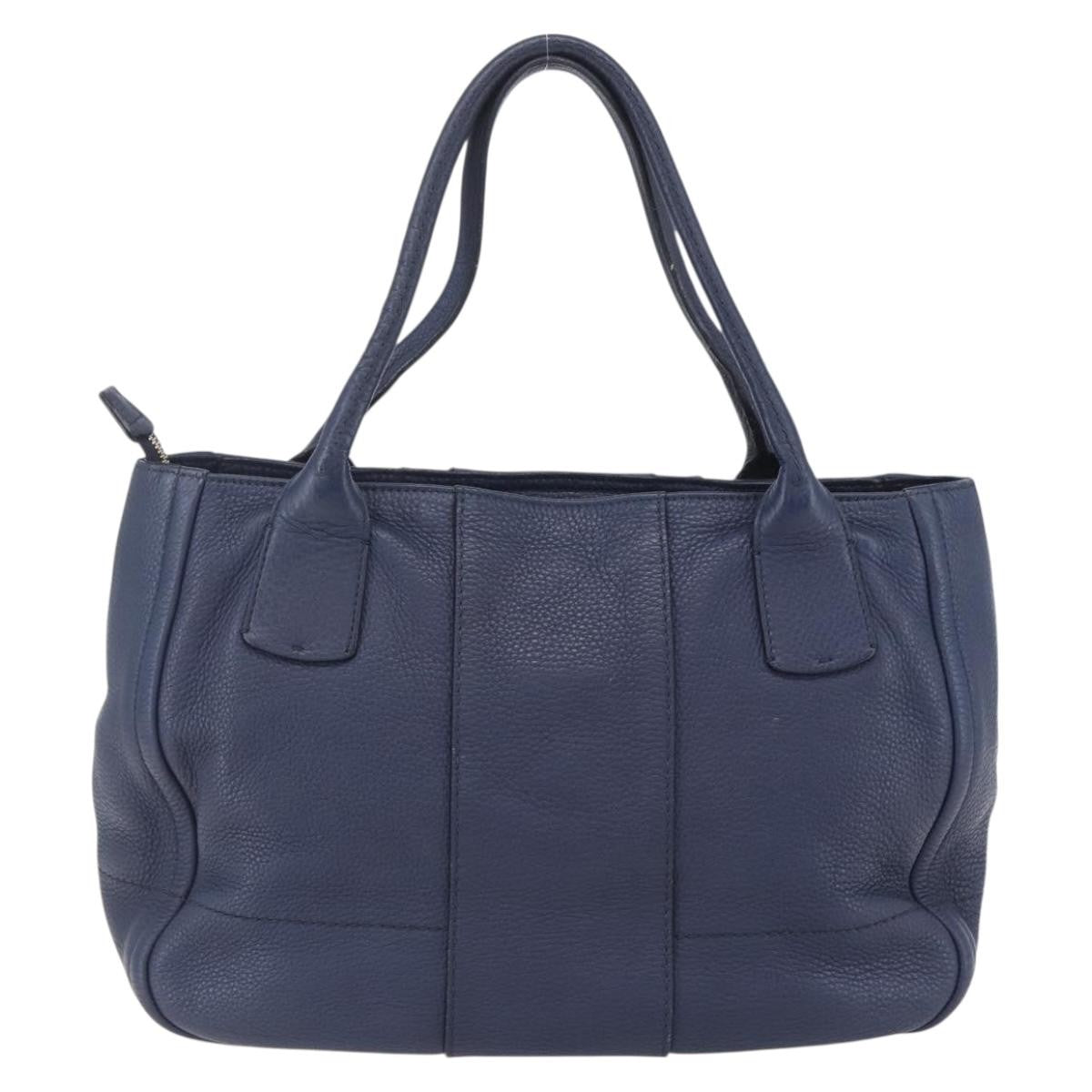 Salvatore Ferragamo Izzie Gancini Embossed Tote Soft Calf Blue Leather Tote Bag Bag (Pre-Owned)