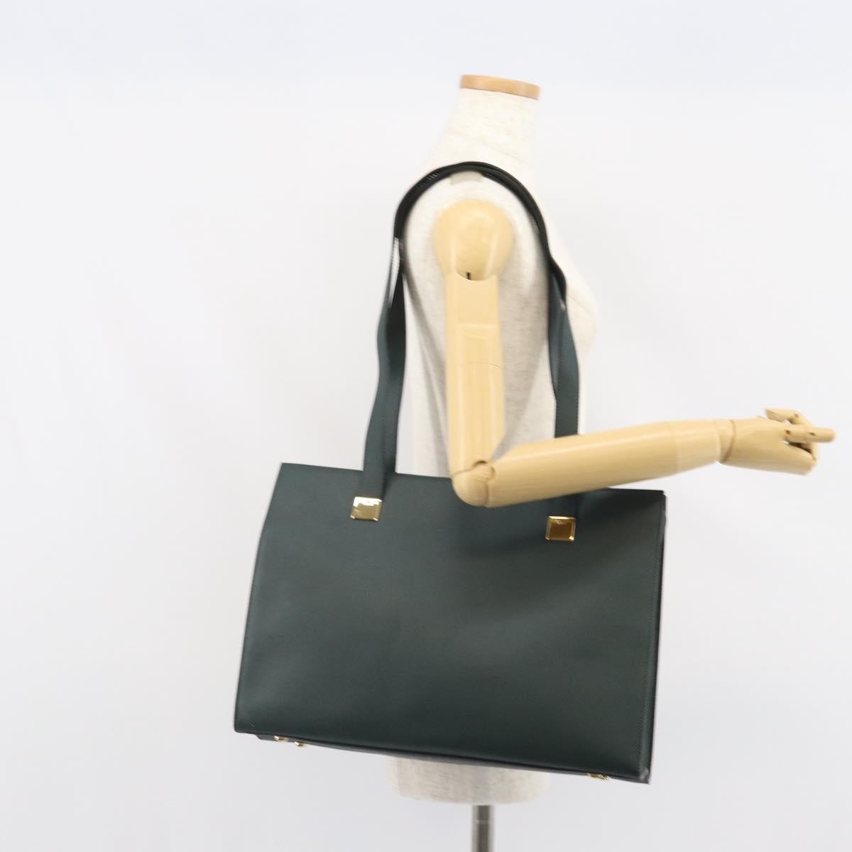 Celine Tote Bag Leather Green Leather Tote Bag Bag (Pre-Owned)