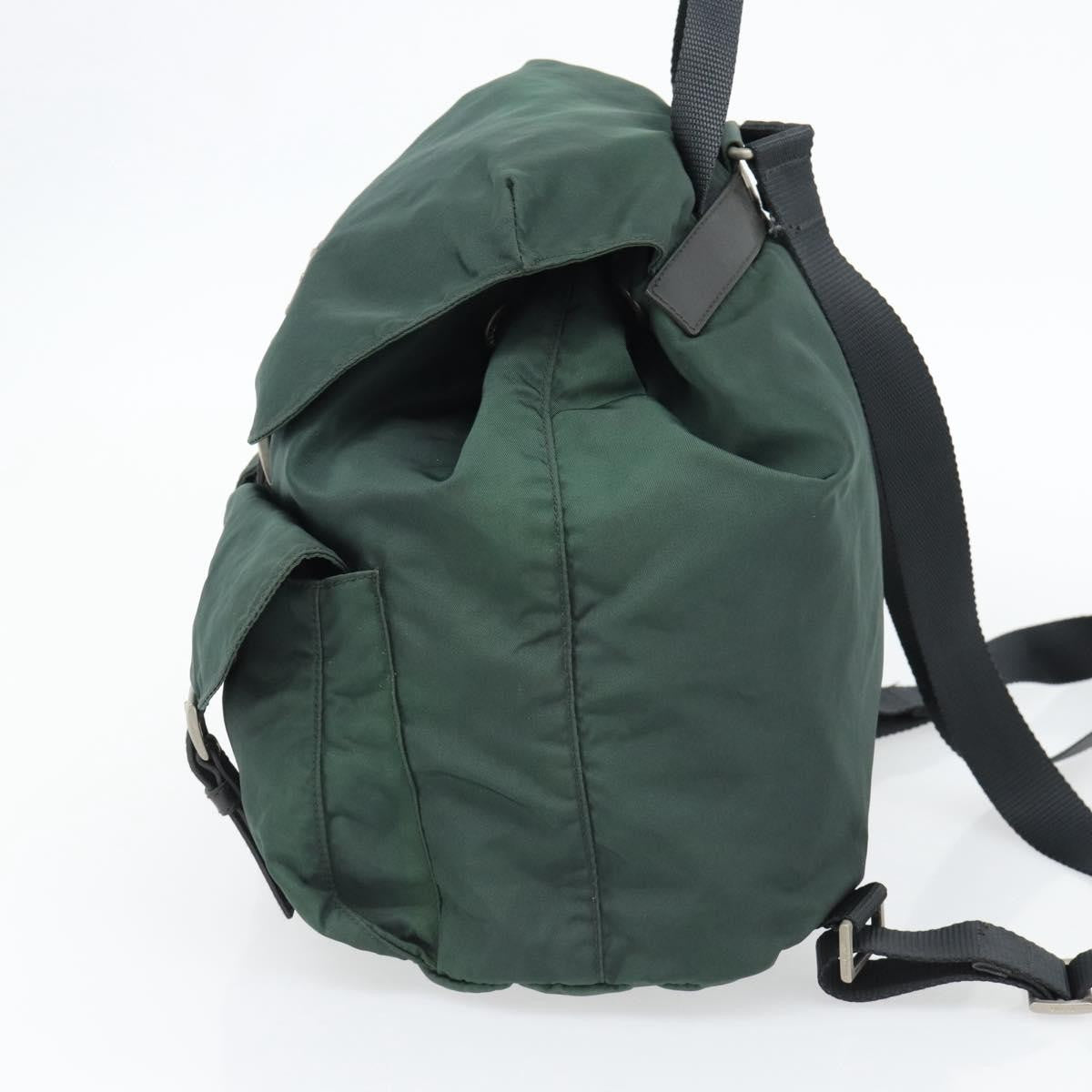 Prada Double Front Pocket Backpack Tessuto Green Nylon Backpack Bag (Pre-Owned)