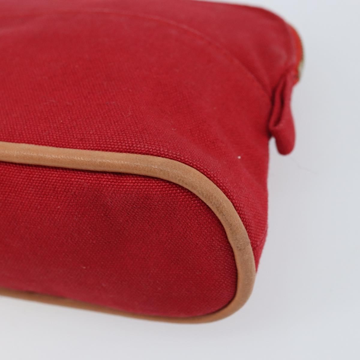 Hermes Bolide Travel Pouch Canvas Red Canvas Clutche & Pouche Bag (Pre-Owned)
