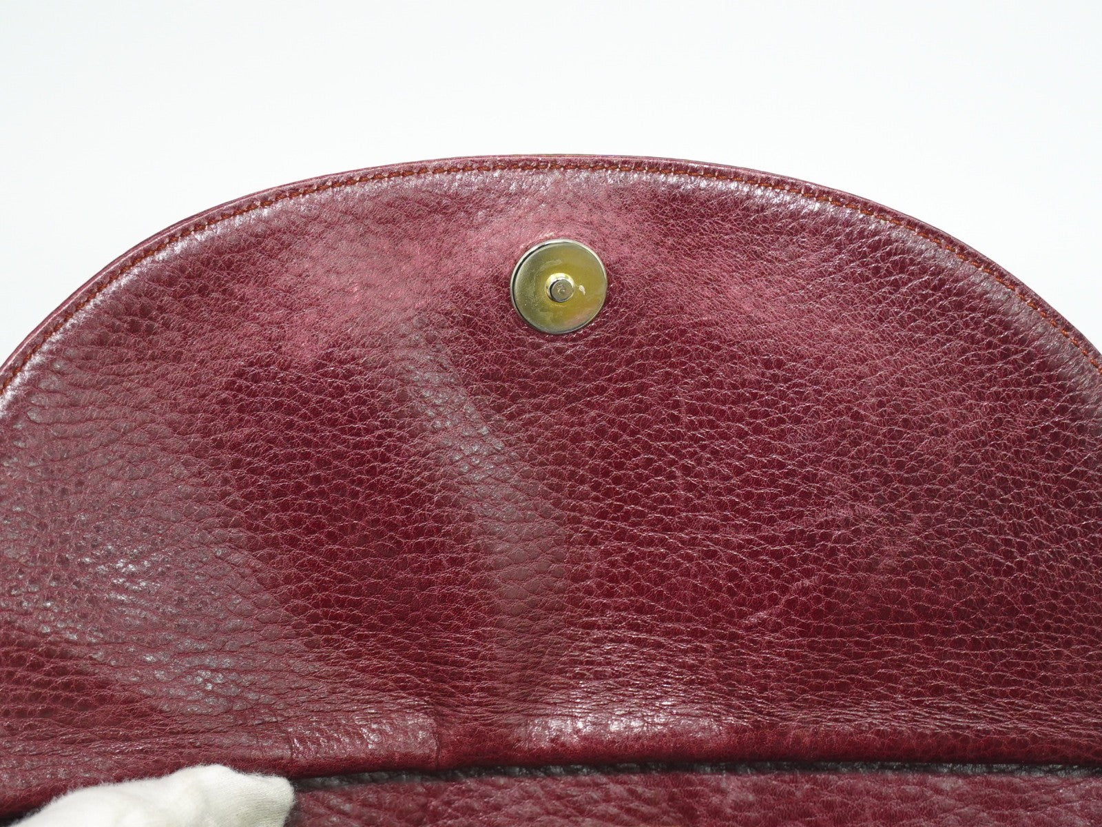Cartier Must De Cartier Shoulder Bag Leather Burgundy Leather Shoulder Bag Bag (Pre-Owned)
