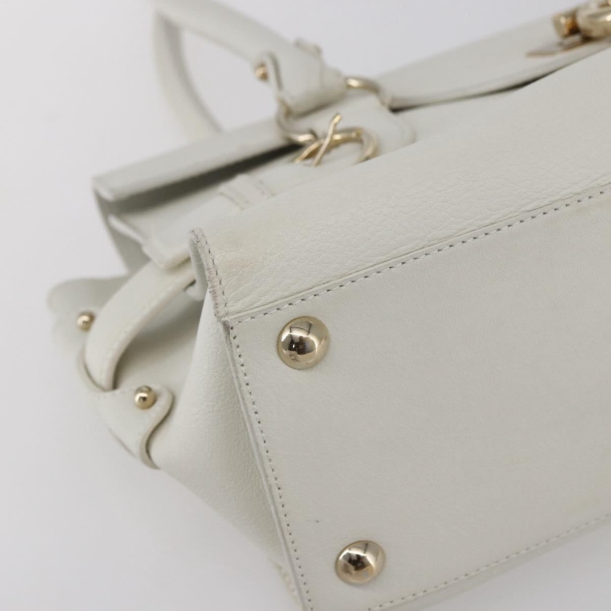 Salvatore Ferragamo Gina Satchel Leather White Leather Handbag (Pre-Owned)