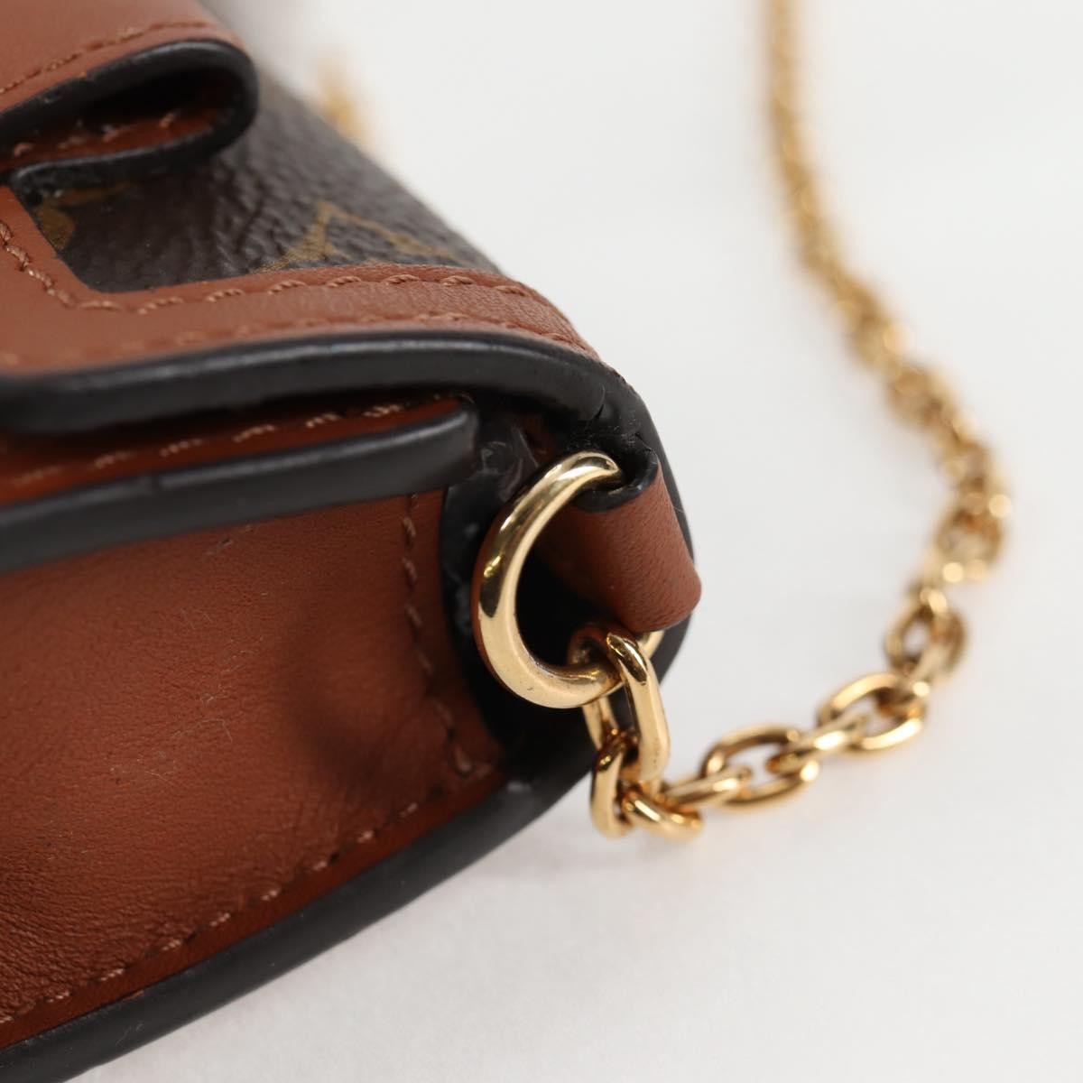 Louis Vuitton Dauphine Chain Wallet Reverse Monogram Canvas Brown Canvas Bag (Pre-Owned)