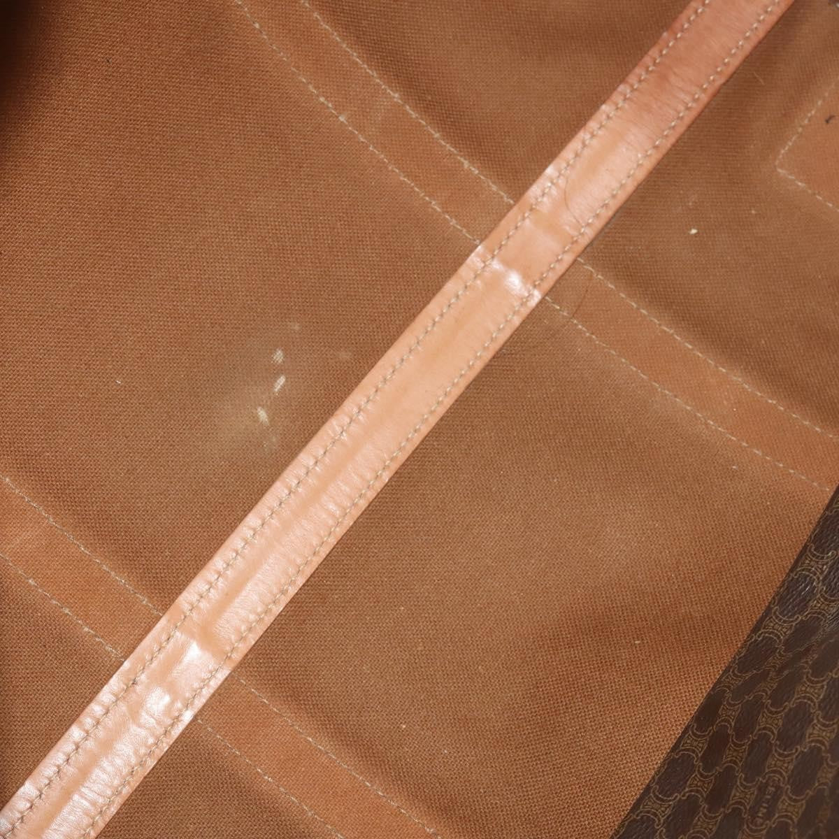 Celine Vintage Duffle Bag Macadam Coated Canvas Brown Canvas Travel Bag Bag (Pre-Owned)