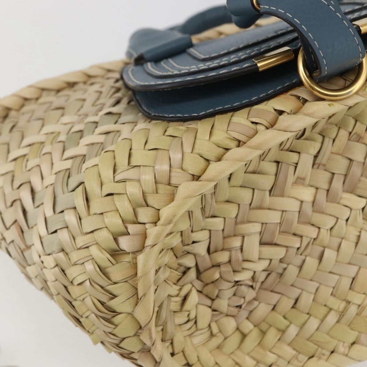 Chloe Marcie Basket Bag Raffia Beige Wicker Tote Bag Bag (Pre-Owned)