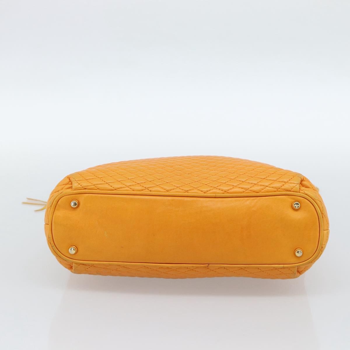 Bally Vintage Shoulder Bag Quilted Leather Orange Leather Shoulder Bag Bag (Pre-Owned)