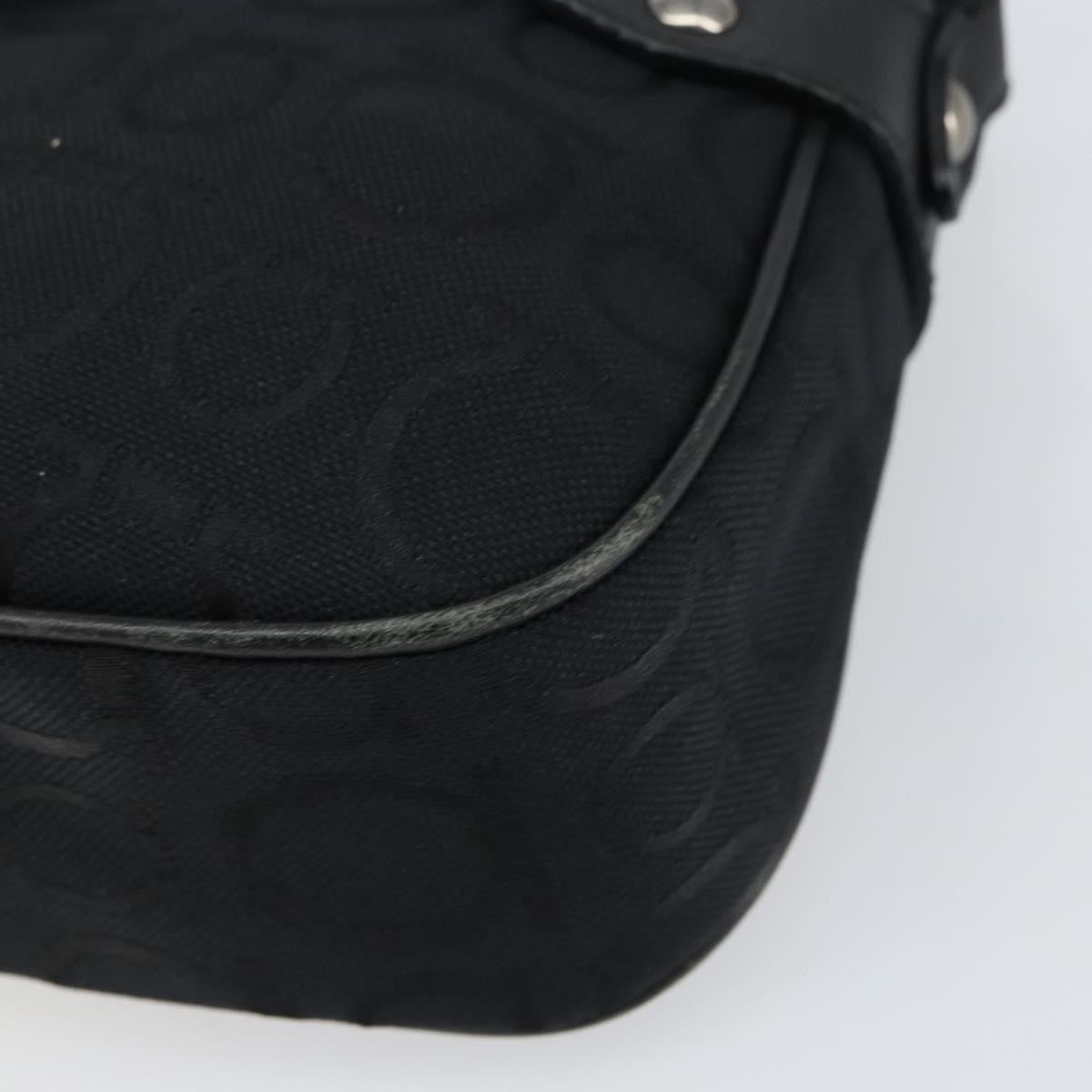 Salvatore Ferragamo Gancini Shoulder Bag Canvas Black Canvas Shoulder Bag Bag (Pre-Owned)
