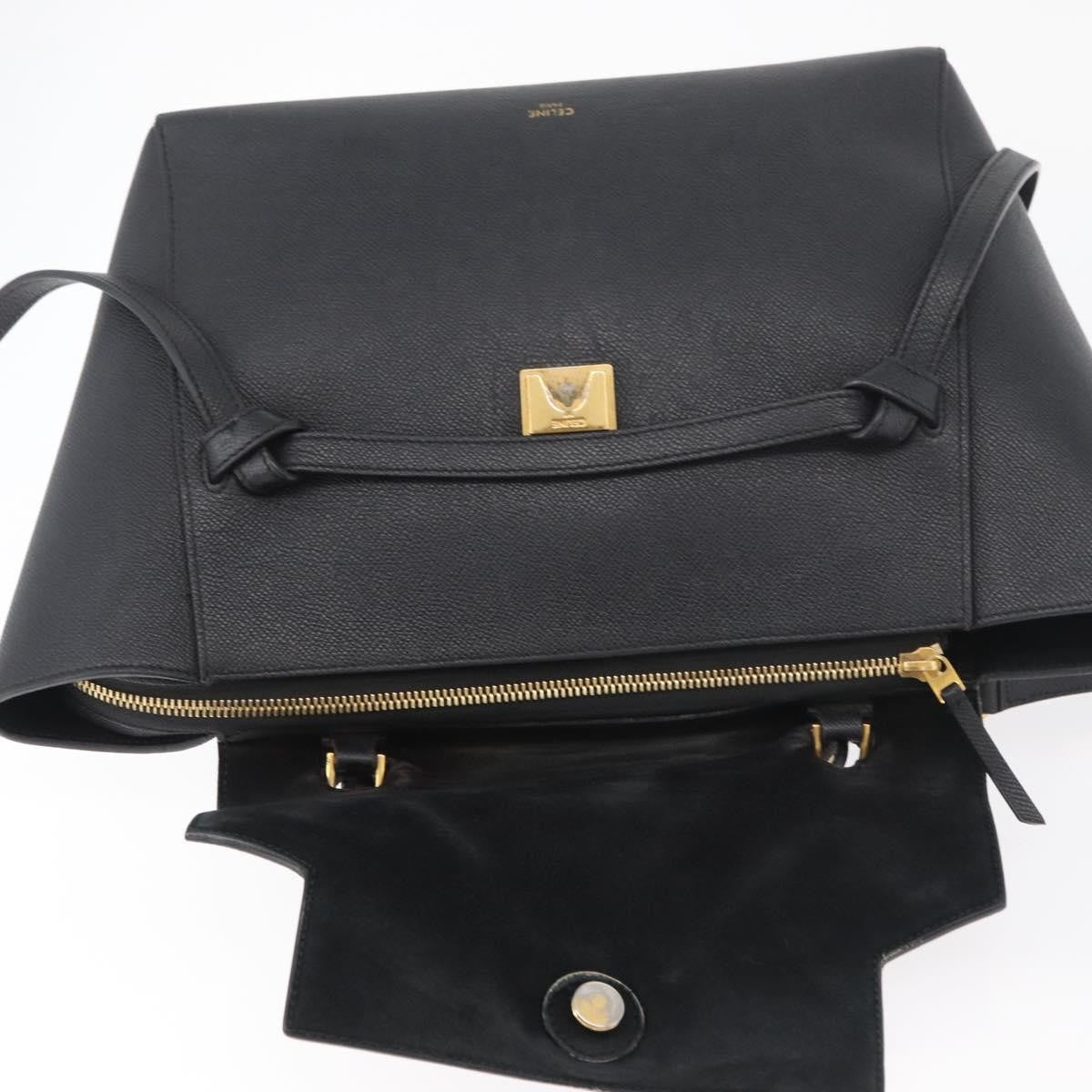 Celine Belt Bag Textured Leather Black Leather Handbag (Pre-Owned)