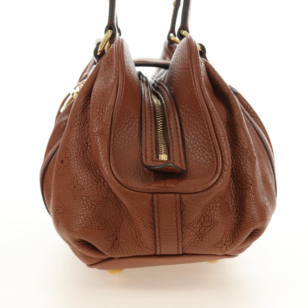 Louis Vuitton Lunar Handbag Mahina Leather Brown Leather Shoulder Bag Bag (Pre-Owned)