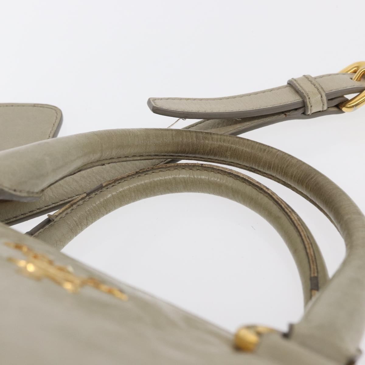 Prada Tote Vitello Daino Vitello Daino Beige Leather Handbag (Pre-Owned)