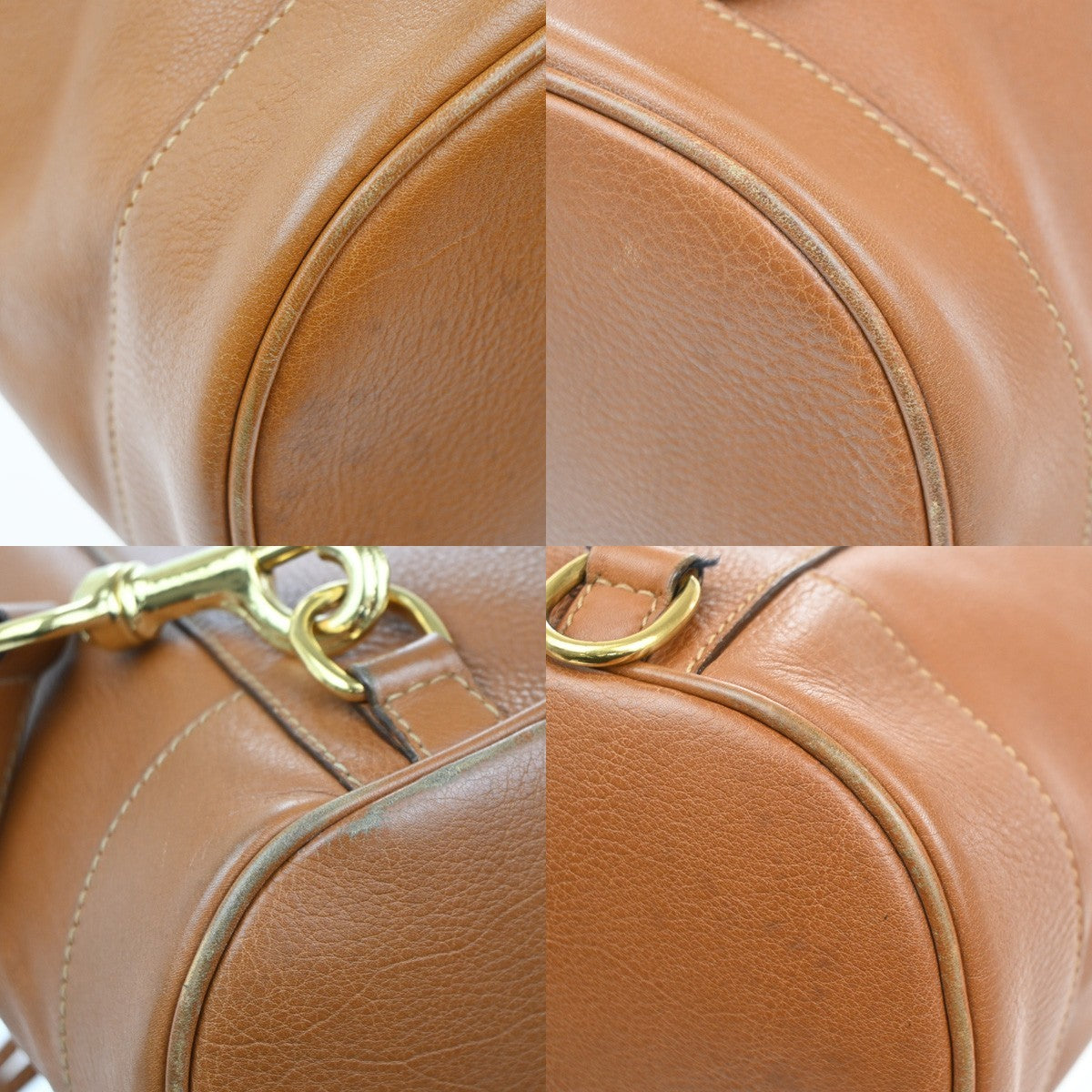 Gucci Vintage Bamboo Sling Backpack Leather Brown Leather Backpack Bag (Pre-Owned)