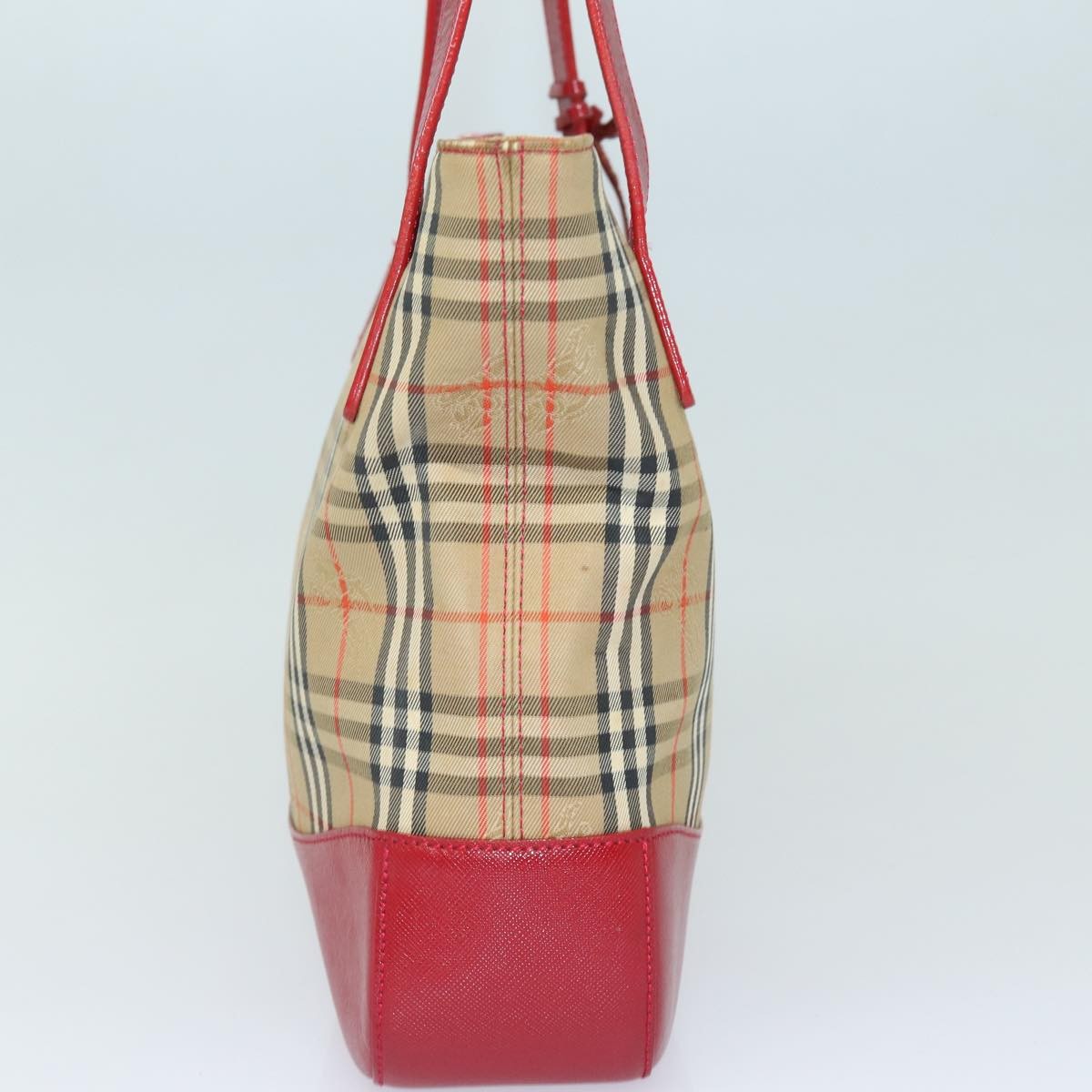 Burberry Nova Check Tote Canvas And Leather Beige Canvas Tote Bag Bag (Pre-Owned)