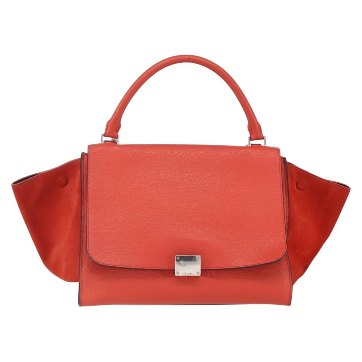 Celine Trapeze Bag Leather Red Leather Handbag (Pre-Owned)