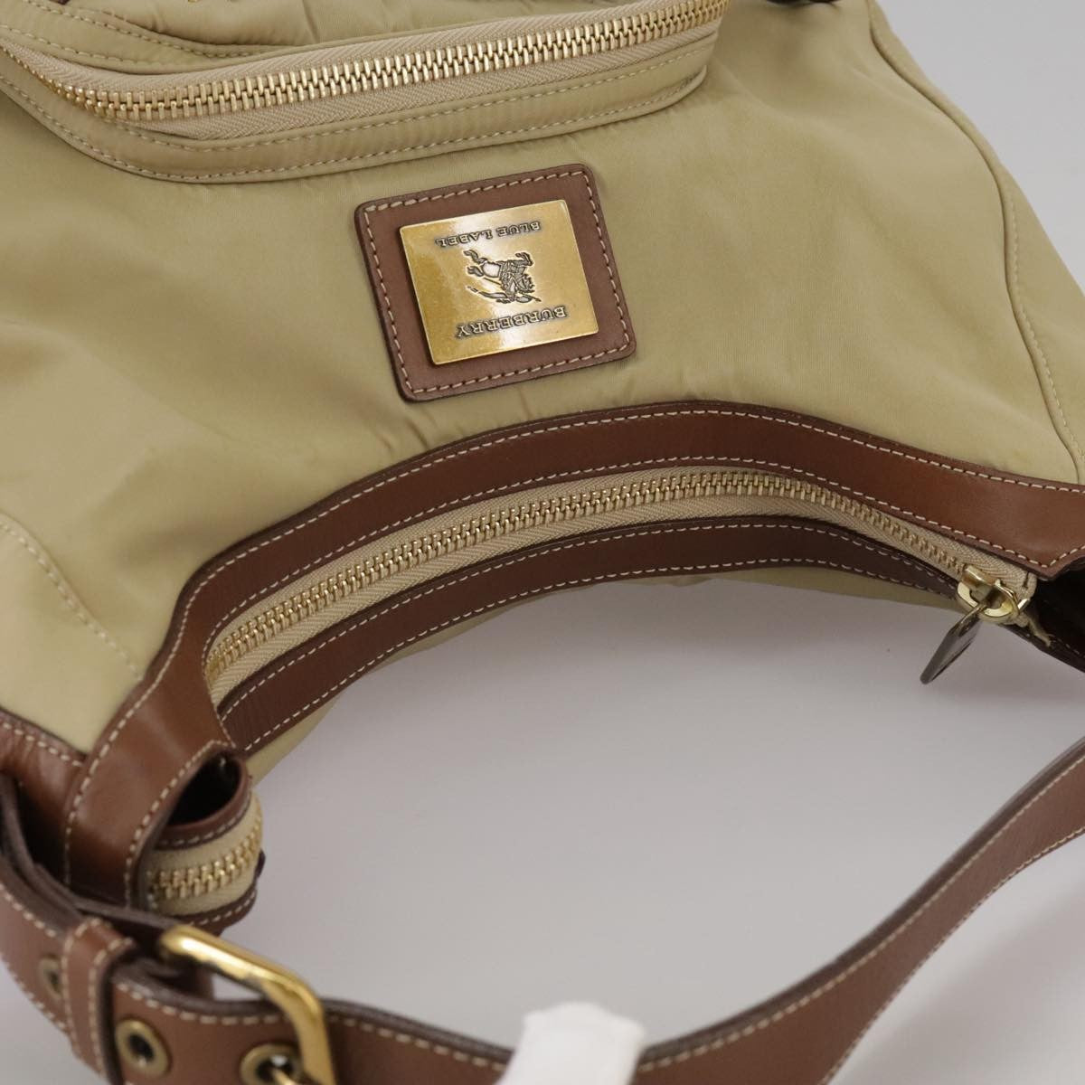 Burberry Blue Label Shoulder Bag Nylon Beige Nylon Shoulder Bag Bag (Pre-Owned)