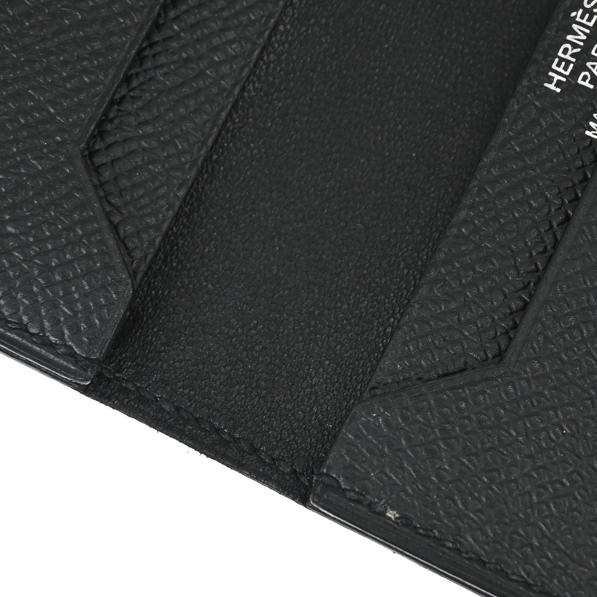 Hermes Bearn Wallet Epsom Black Leather Wallets Accessory (Pre-Owned)