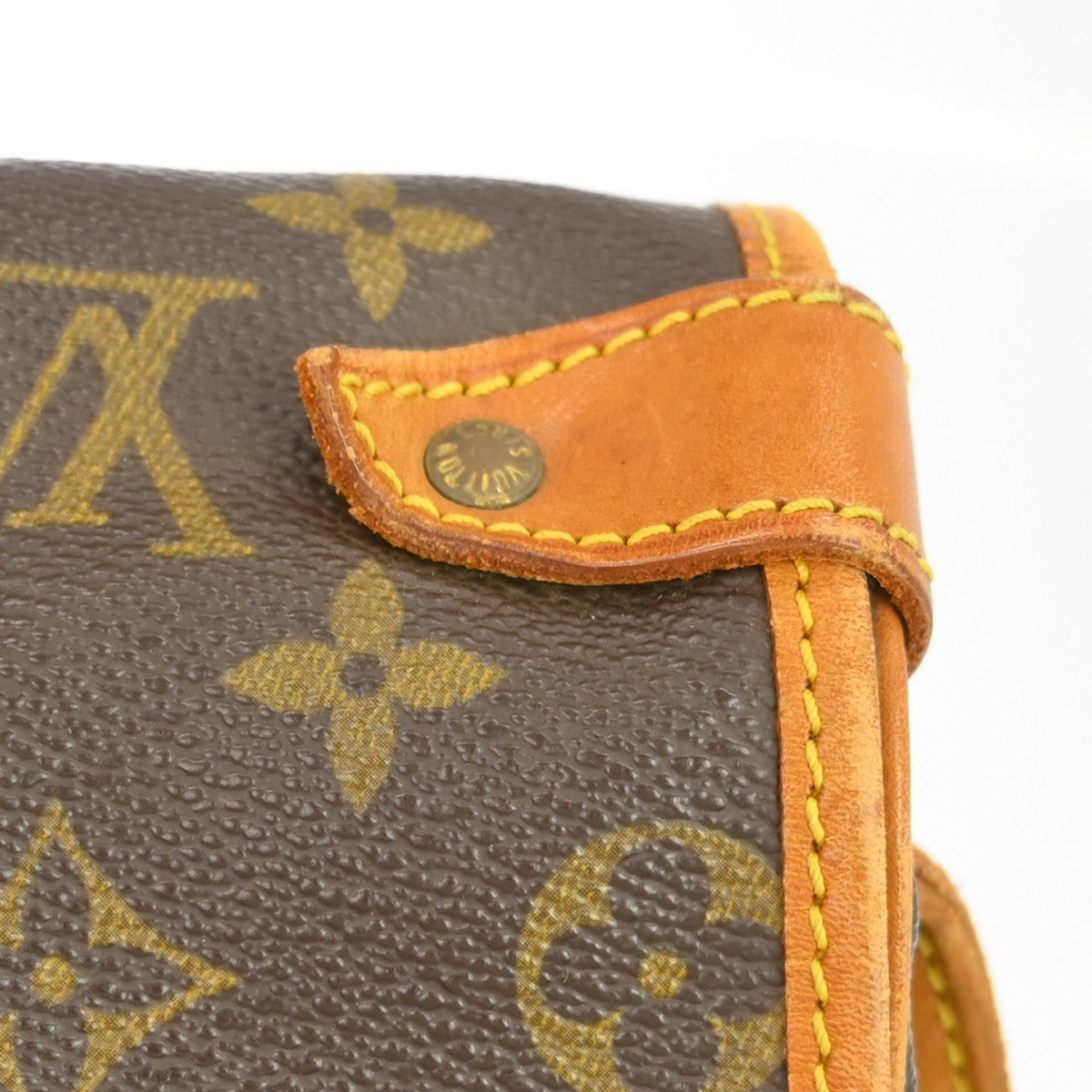 Louis Vuitton Saumur Handbag Monogram Canvas Brown Canvas Travel Bag Bag (Pre-Owned)