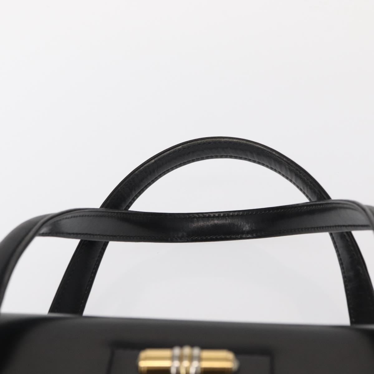 Gucci Vintage Handbag Leather Black Leather Handbag (Pre-Owned)